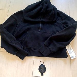 NWT lululemon Scuba Oversized 1/2 Zip Hoodie with matching Now & Always KeyChain
